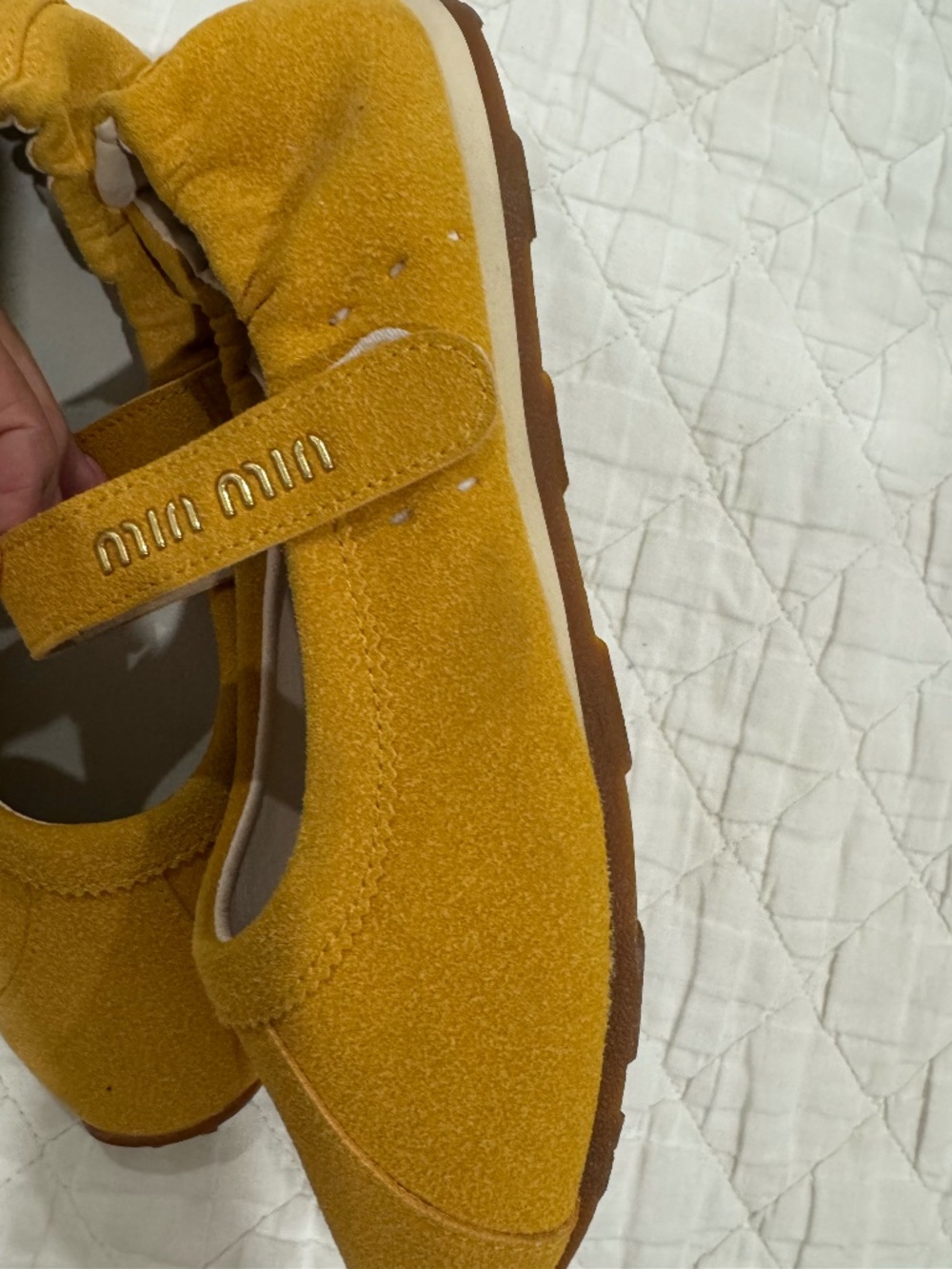 Yellow Miu Miu size 36 ( around a 6) flats